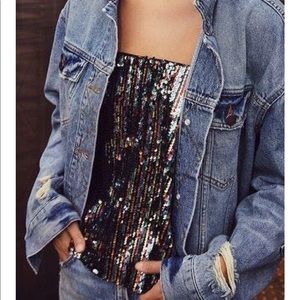 NWT Free People Sparkle Bright Tube Top